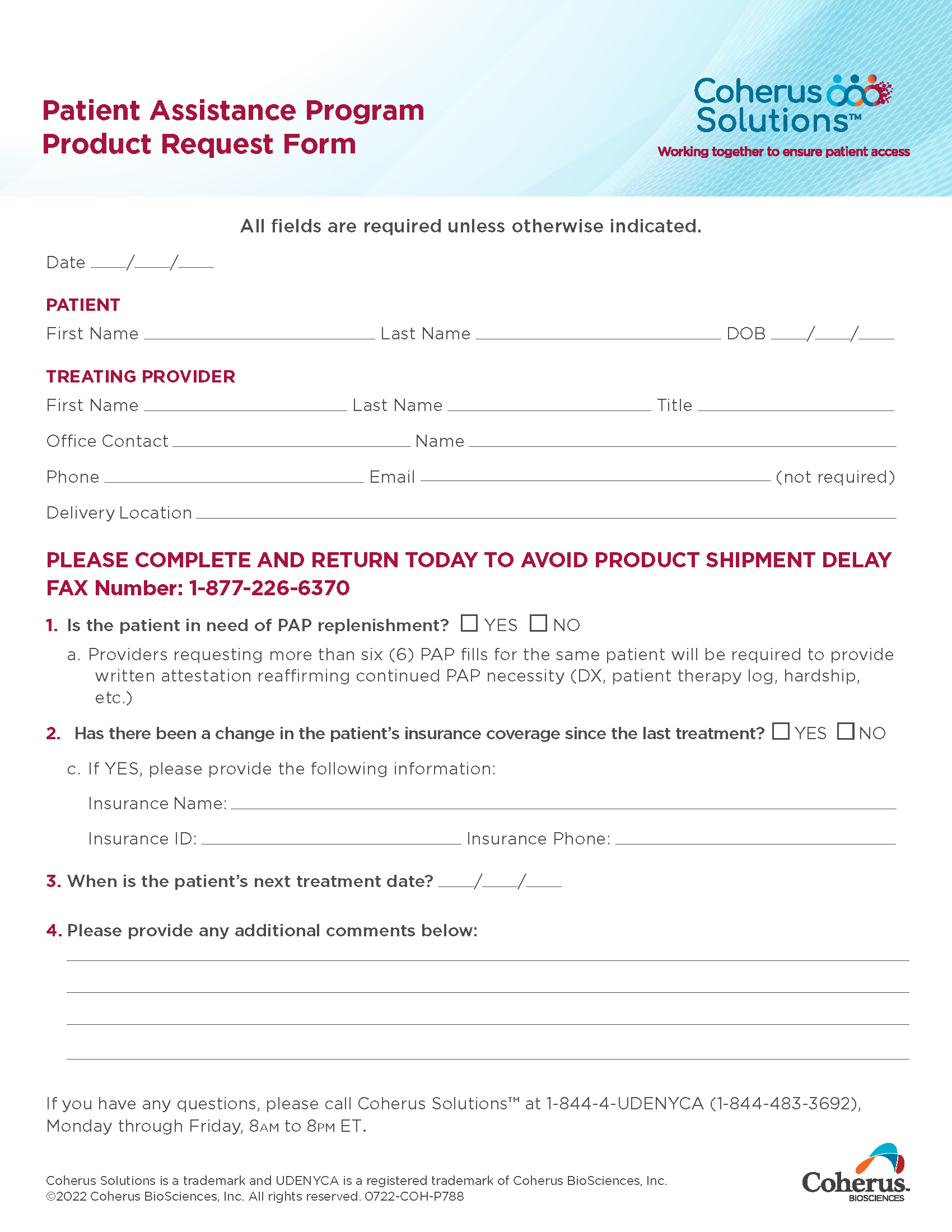 Virtual Debit Card Fax Request